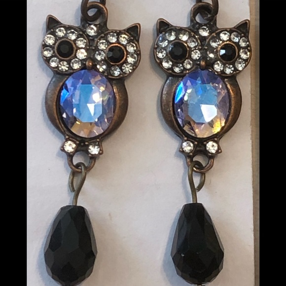 Just For Fun Jewelry - Gorgeous Owl Earrings with Rhinestones